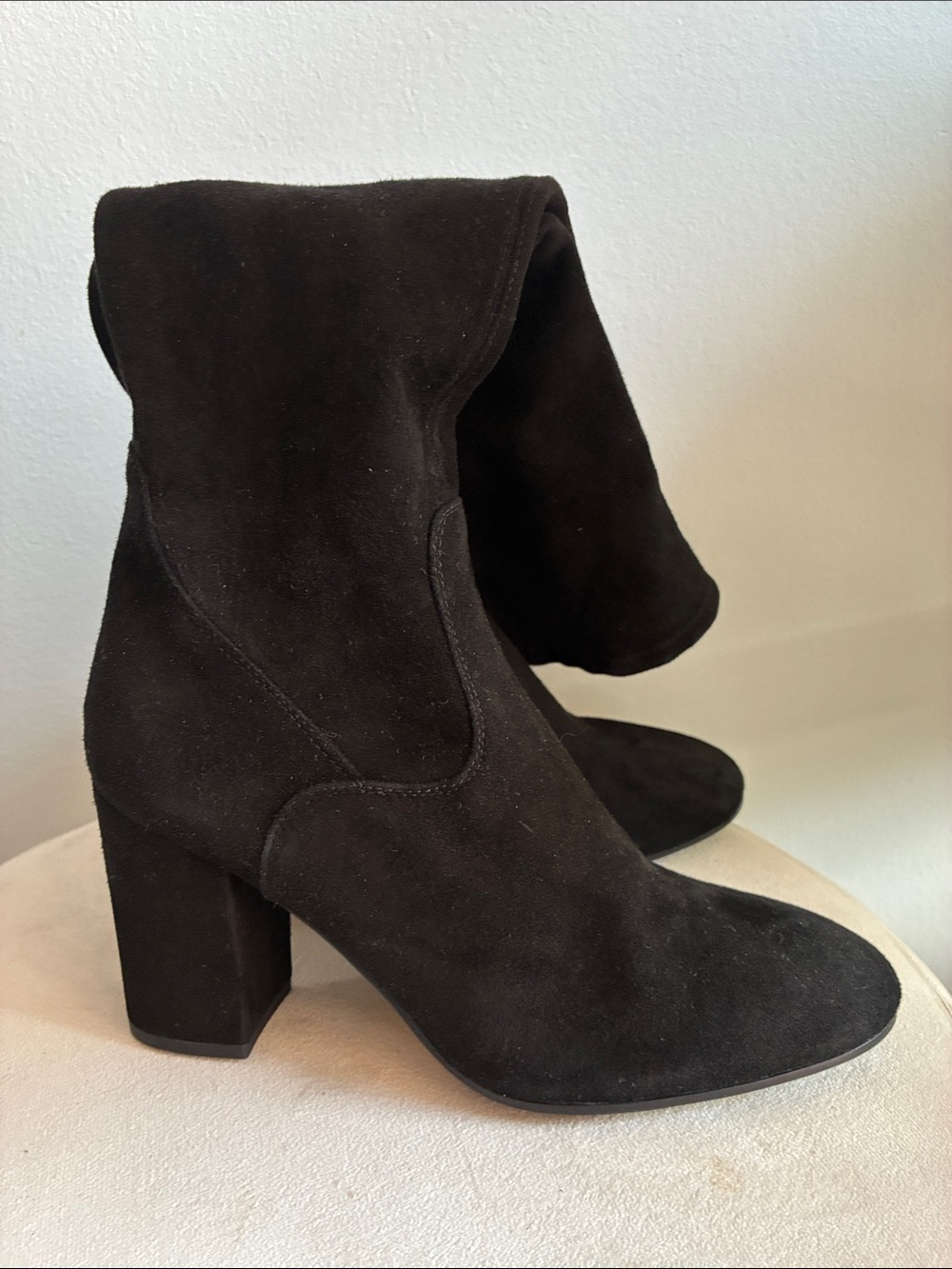 La CANADIENNE Black Suede Mid-Calf Block Heel Boots